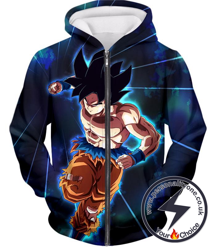 Dragon Ball Super Super Action Ultimate Warrior Goku Ultra Instinct Cool Anime Zip Up Hoodie